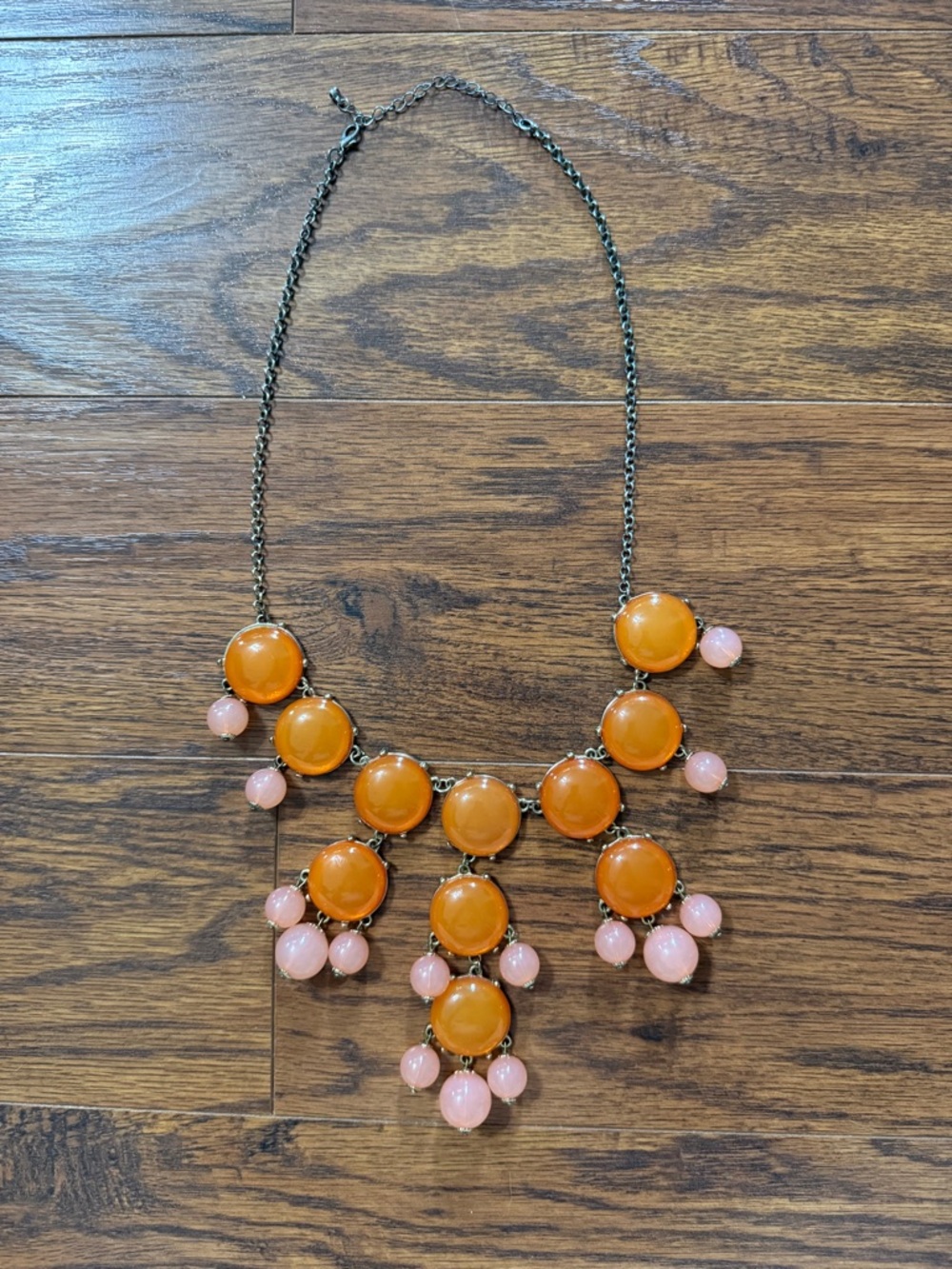 Ily Couture Orange Pink Bubble Statement Necklace Boho Y2K Costume